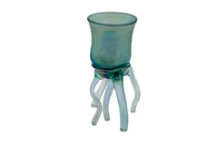 Mary Ann Toots Zynsky 1970s Hand Blown Glass Leg Goblet, Green $7500 Appraisal