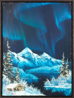 Bob Ross Signed Original Northern Lights Painting