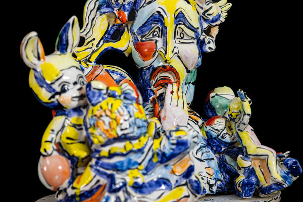 Viola Frey Glazed Ceramic Figural Group Foundation Authenticated Contemporary Sculpture