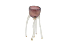 Mary Ann Toots Zynsky 1970s Hand Blown Glass Leg Goblet, Purple I $7500 Appraisal