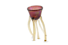 Mary Ann Toots Zynsky 1970s Handblown Glass Goblet Purple III $7500 Appraisal