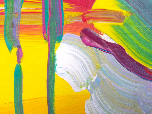Peter Max Original Sunset Reeds II 1997 Signed Acrylic on Canvas Painting