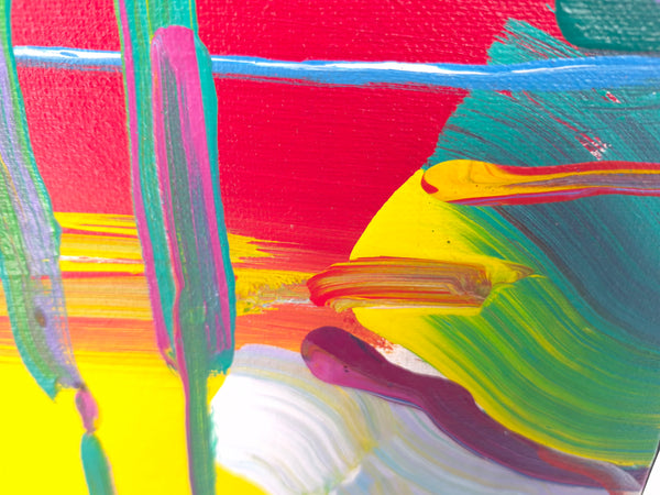 Peter Max Original Sunset Reeds II 1997 Signed Acrylic on Canvas Painting