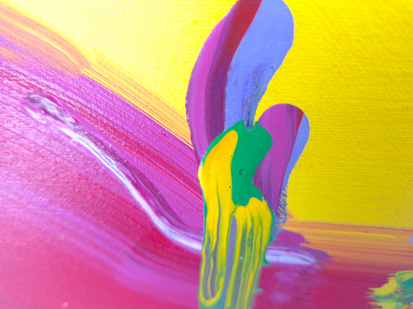 Peter Max Original Sunset Reeds II 1997 Signed Acrylic on Canvas Painting