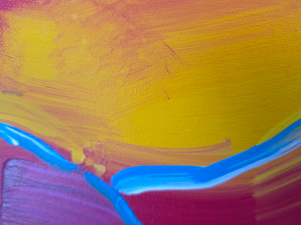 Peter Max Original Sunset Reeds II 1997 Signed Acrylic on Canvas Painting