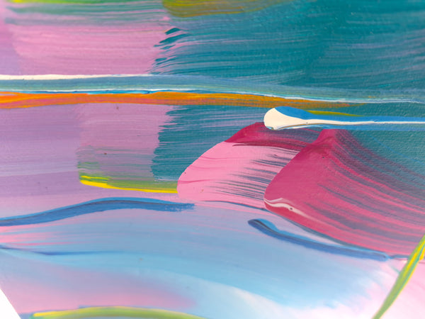 Peter Max Original Sunset Reeds I 1997 Signed Acrylic on Canvas Painting