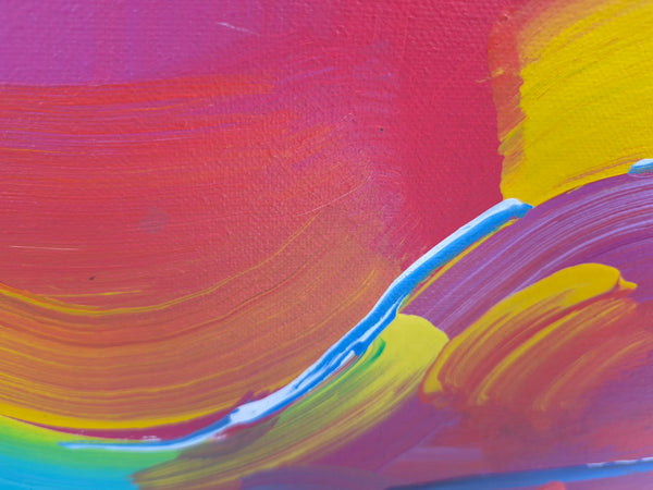 Peter Max Original Sunset Reeds I 1997 Signed Acrylic on Canvas Painting
