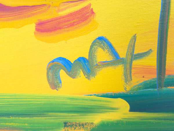 Peter Max Original Sunset Reeds II 1997 Signed Acrylic on Canvas Painting
