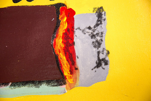 Steve Kaufman Double Cohiba Warhol Famous Assistant Pop Art Oil Painting Canvas by Steve Kaufman