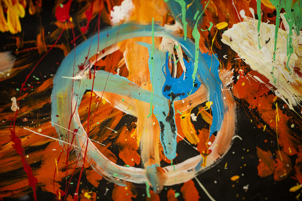 Denny Dent Reverse Hendrix Large 69” Original Painting