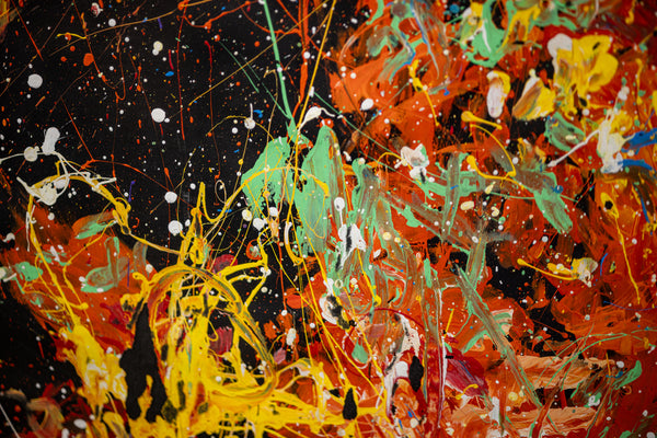 Denny Dent Reverse Hendrix Large 69” Original Painting