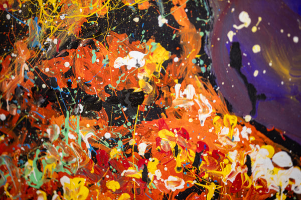 Denny Dent Reverse Hendrix Large 69” Original Painting