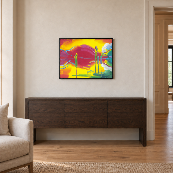 Peter Max, Sunset Reeds II, 1997 Signed Acrylic on Canvas Painting
