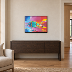 Peter Max, Sunset Reeds I, 1997 Signed Acrylic on Canvas Painting