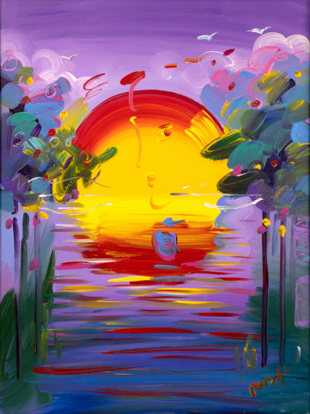 Peter Max Better World Large 40" x 30" Original Painting with Signature, Studio Number and Documentation