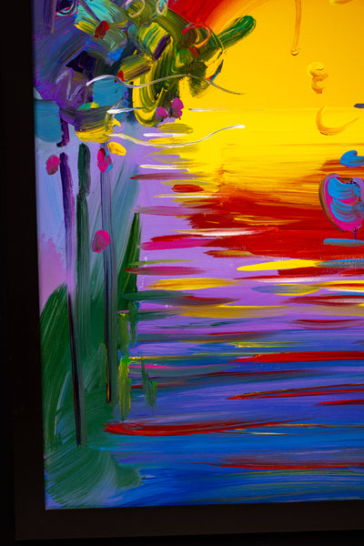 Peter Max Better World Large 40" x 30" Original Painting with Signature, Studio Number and Documentation