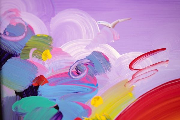 Peter Max Better World Large 40" x 30" Original Painting with Signature, Studio Number and Documentation