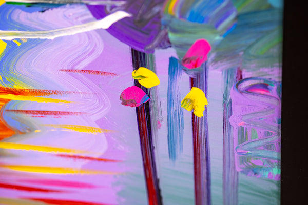 Peter Max Better World Large 40" x 30" Original Painting with Signature, Studio Number and Documentation