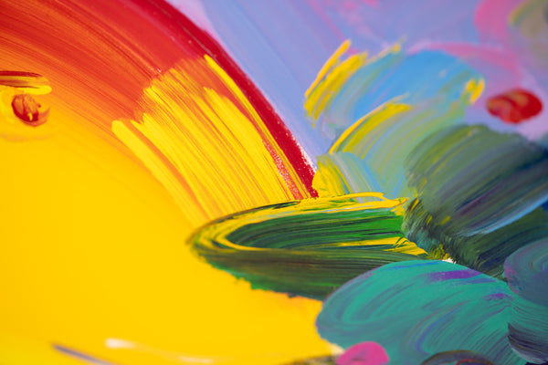 Peter Max Better World Large 40" x 30" Original Painting with Signature, Studio Number and Documentation