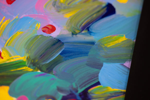 Peter Max Better World Large 40" x 30" Original Painting with Signature, Studio Number and Documentation