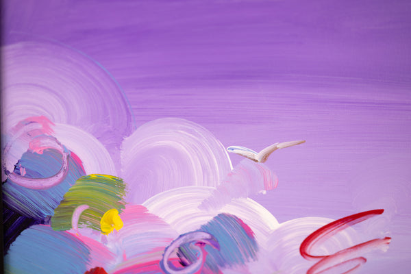 Peter Max Better World Large 40" x 30" Original Painting with Signature, Studio Number and Documentation