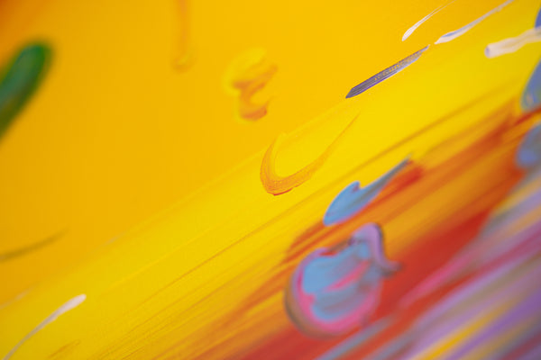 Peter Max Better World Large 40" x 30" Original Painting with Signature, Studio Number and Documentation