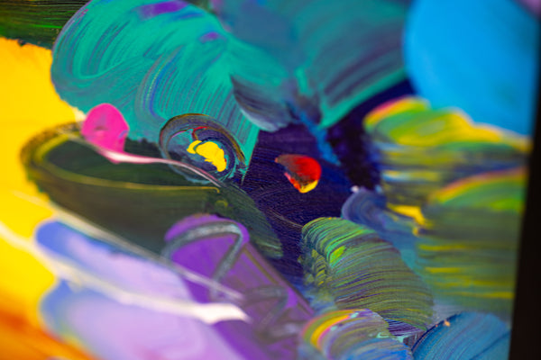 Peter Max Better World Large 40" x 30" Original Painting with Signature, Studio Number and Documentation