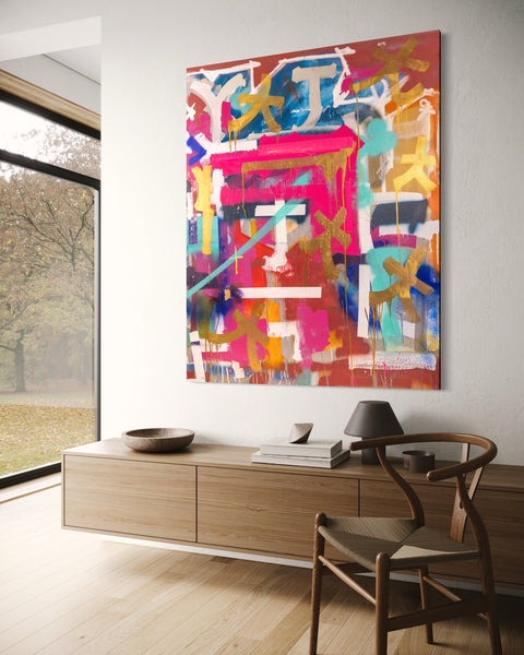 RETNA Original Painting 60x48 w/Original Gallery Label Showing 125k Retail - COA