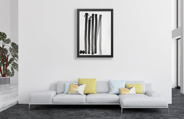 RETNA - Original Painting Black and White Graphic Abstract Acrylic with COA