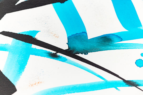 RETNA Original Painting Untitled Blue and Black Watercolor Graphite Abstract w COA