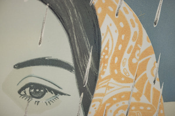 Alex Katz Blue Umbrella 1978 Signed Color Lithograph Edition of 120