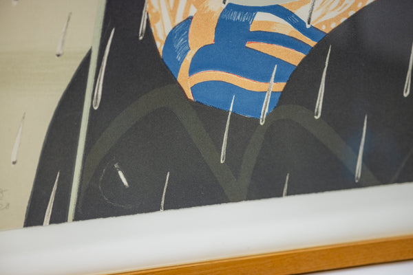 Alex Katz Blue Umbrella 1978 Signed Color Lithograph Edition of 120