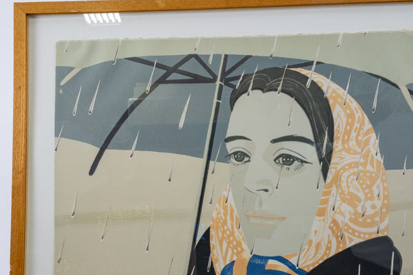 Alex Katz Blue Umbrella 1978 Signed Color Lithograph Edition of 120