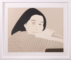 Alex Katz, Striped Jacket - Signed Color Lithograph Contemporary Art