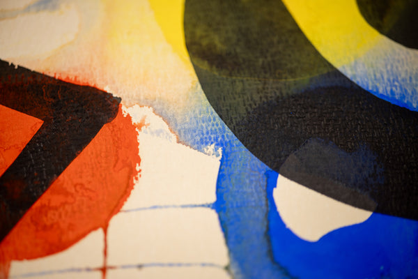 Alexander Calder Black Lightning Signed 1964 Original Gouache and Ink Painting