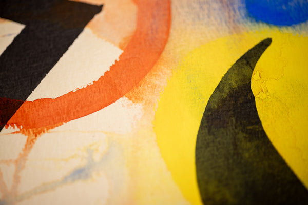 Alexander Calder Black Lightning Signed 1964 Original Gouache and Ink Painting