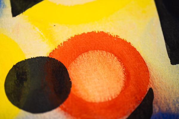 Alexander Calder Black Lightning Signed 1964 Original Gouache and Ink Painting