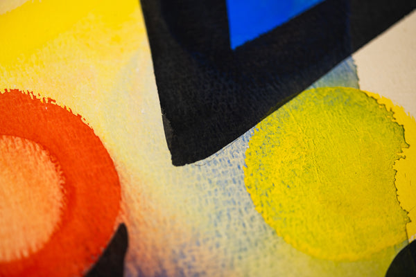 Alexander Calder Black Lightning Signed 1964 Original Gouache and Ink Painting