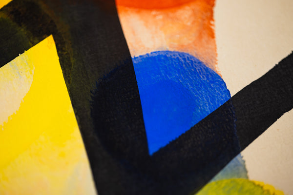 Alexander Calder Black Lightning Signed 1964 Original Gouache and Ink Painting