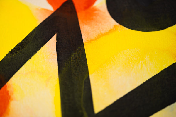 Alexander Calder Black Lightning Signed 1964 Original Gouache and Ink Painting