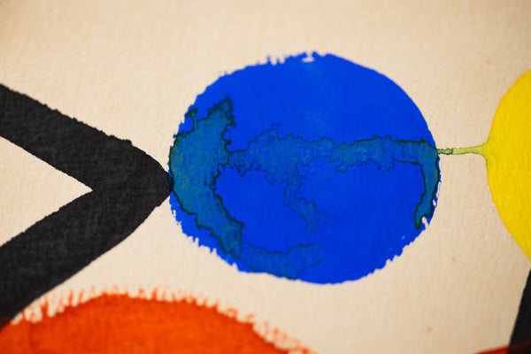 Alexander Calder Black Lightning Signed 1964 Original Gouache and Ink Painting