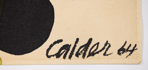 Alexander Calder Black Lightning Signed 1964 Original Gouache and Ink Painting