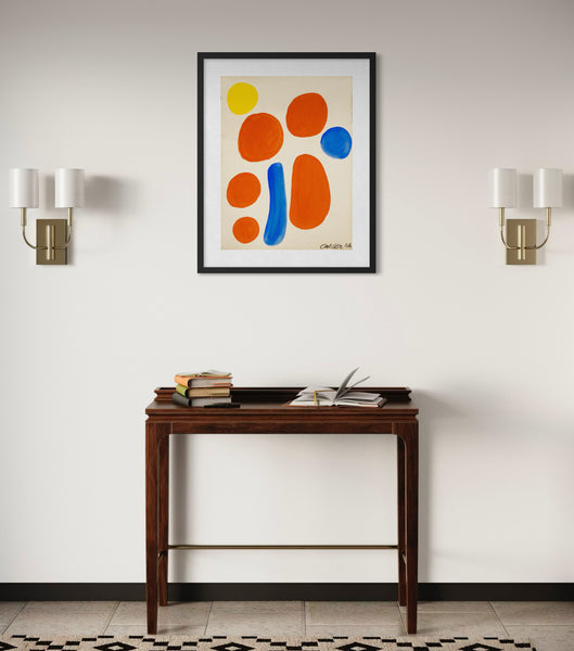 Fair Play (1968) by Alexander Calder is a vibrant gouache and ink on paper measuring 30.75 x 22.75 inches