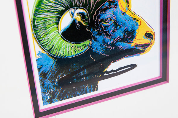 Andy Warhol, Big Horn Ram (FS302), Hand Signed Endangered Species Gallery Invitation