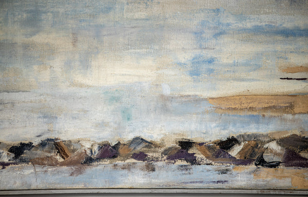 Anne Packard Provincetown Shoreline as Seen From the Harbor 1976 Signed Original Oil on Canvas Painting