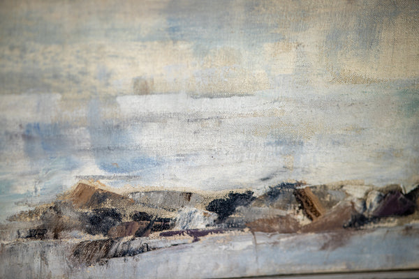 Anne Packard Provincetown Shoreline as Seen From the Harbor 1976 Signed Original Oil on Canvas Painting