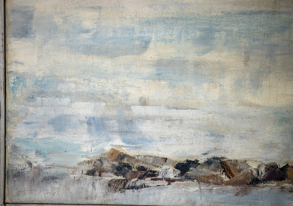 Anne Packard Provincetown Shoreline as Seen From the Harbor 1976 Signed Original Oil on Canvas Painting
