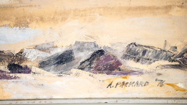 Anne Packard Provincetown Shoreline as Seen From the Harbor 1976 Signed Original Oil on Canvas Painting