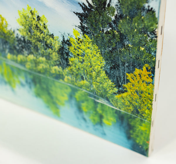 Bob Ross Painting Majestic Peaks 18x24 Signed Mountain Landscape w/ Bob Ross Inc COA