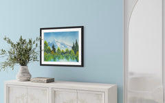 Bob Ross Painting, Majestic Peaks, 18x24 Signed Mountain Landscape w/ Bob Ross Inc COA